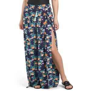 Sunshine 79 Women’s Peaches Wrap Cover-up Pants Summer Blue Medium MSRP $162